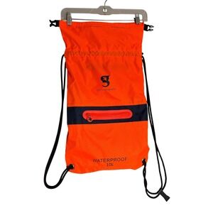 Geckobrands 10L Waterproof Drawstring Bag Neon Orange Dry Bag Gorpcore Outdoor